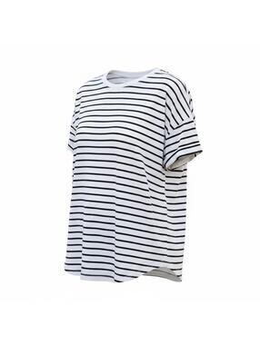 Daily Ritual Medium Black and White Striped T-Shirt